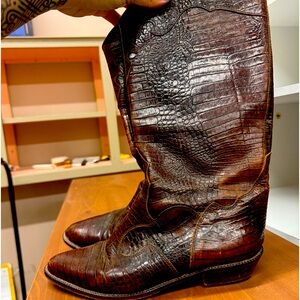 Vintage cowboy boots real leather